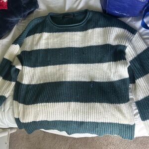 Striped Green and White Sweater